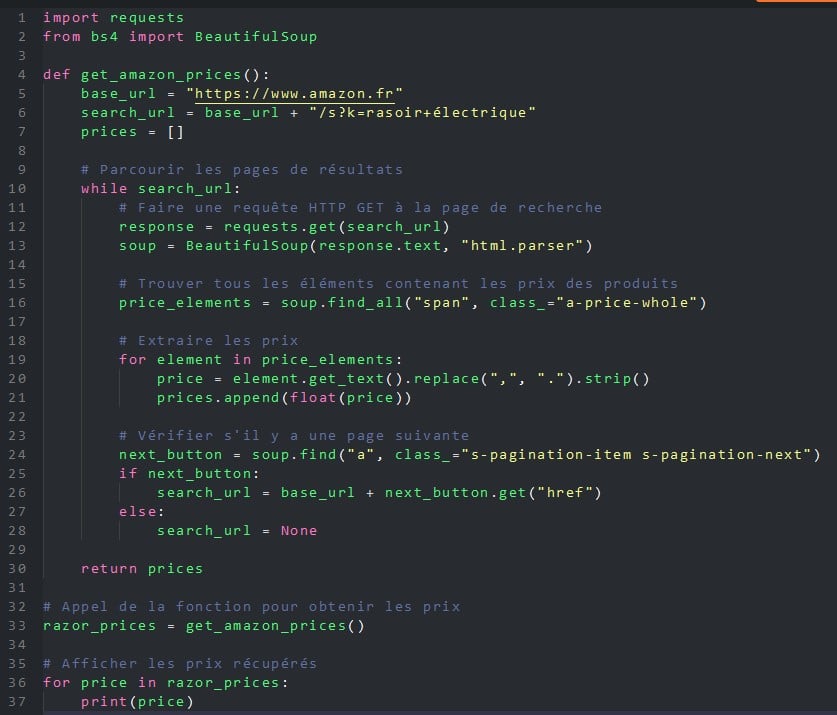 web scraping avec Python et beautifull Soup
