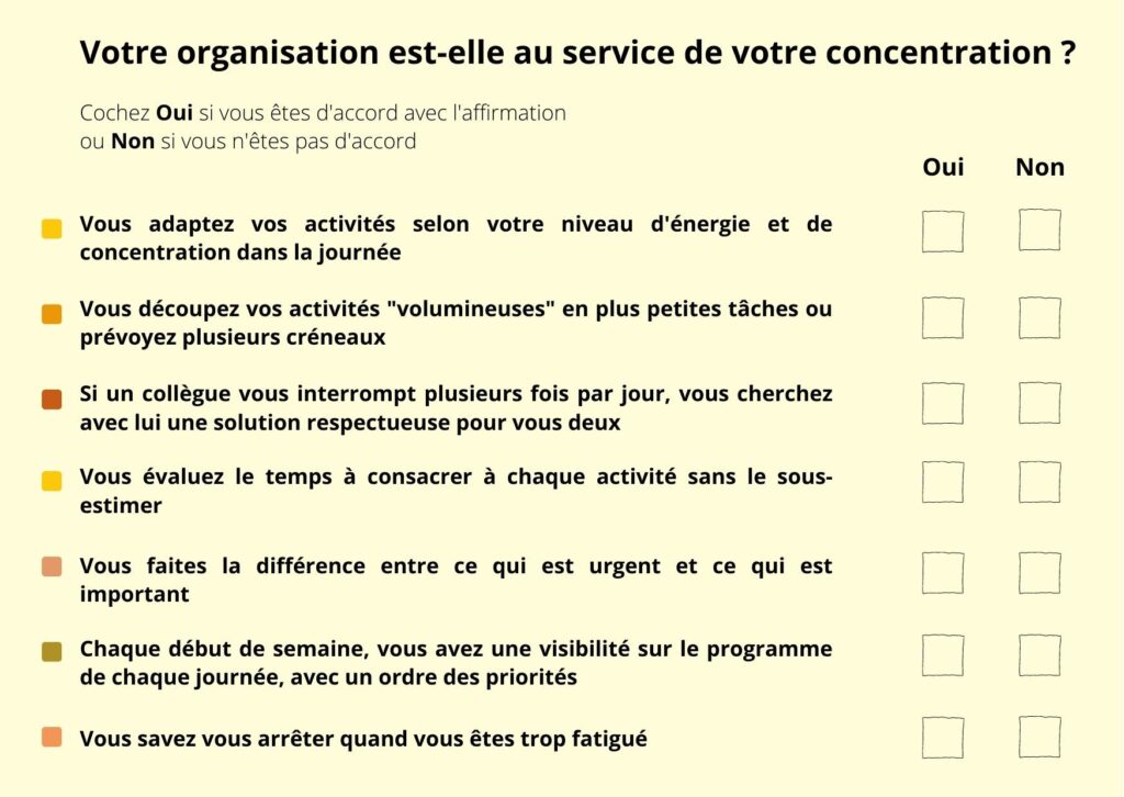 Votre organisation est-elle au service de votre concentration ?