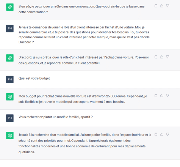 ChatGPT : exercice - conversation 1