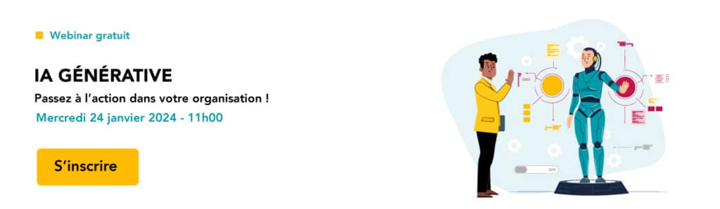 Bandeau d'invitation au webinar IA générative