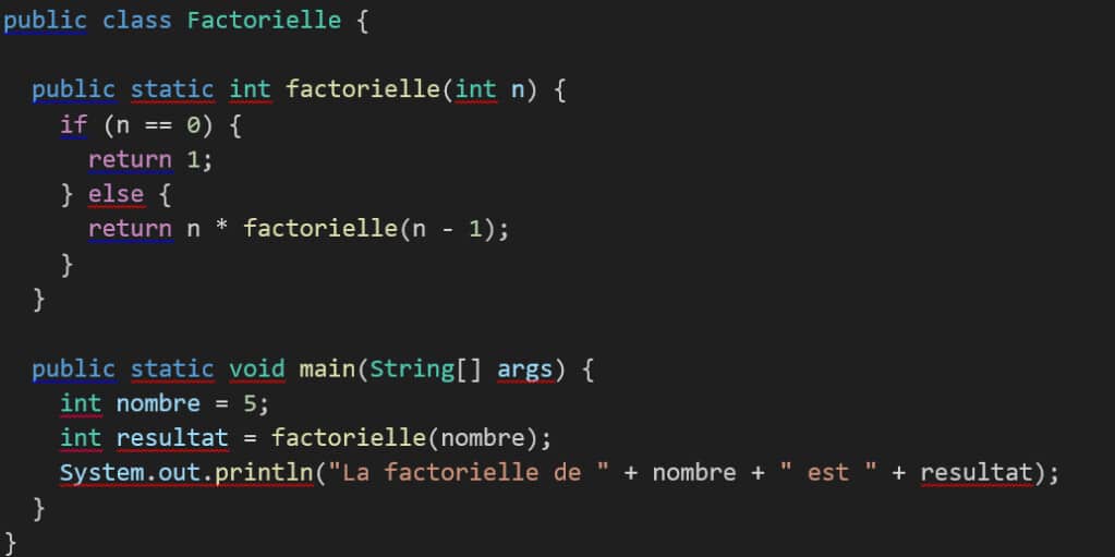 Factorielle avec Java