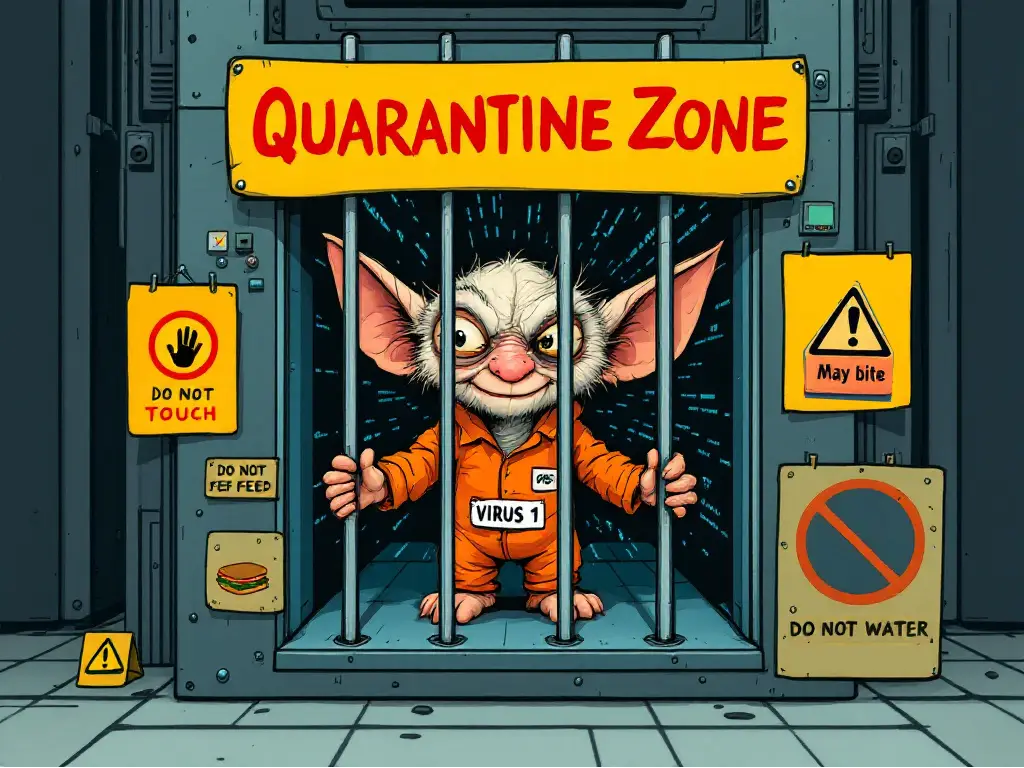 Illustration d'un virus en quarantaine