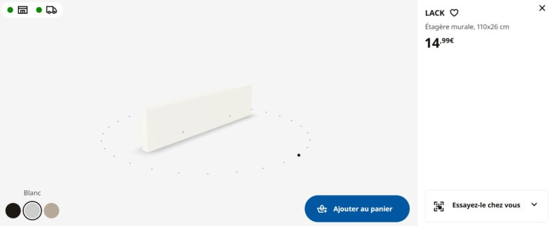 Visualision 3D produit IKEA