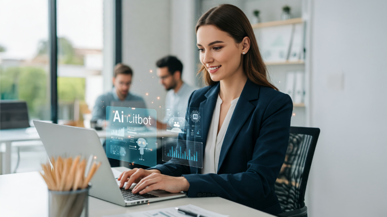 Een assistent gebruikt kunstmatige intelligentie (AI) in haar dagelijkse werk