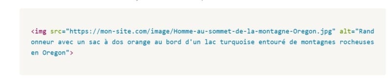 Balise HTML "alt" pour décrire une image