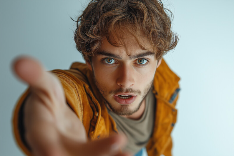 Jeune homme captant l'attention pour illustrer l'article sur le storytelling de marque