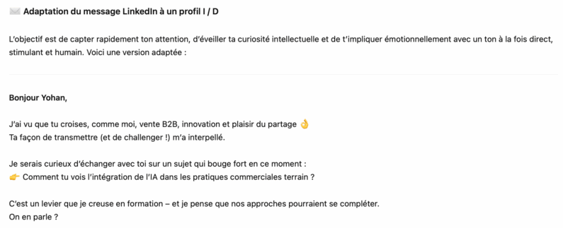 Mensaje de prospección personalizado ChatGPT