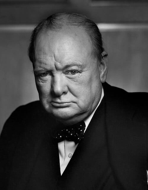 Portrait Winston Churchill  homme d’Etat et ancien premier ministre du Royaume-Uni