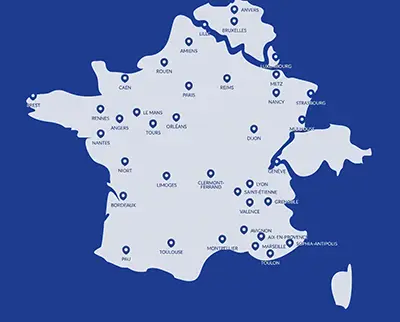 Carte des 42 centres de formation ORSYS