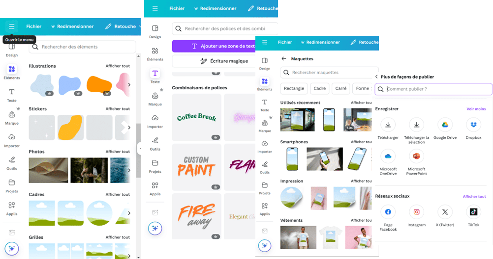 Fonctionnalités Canva