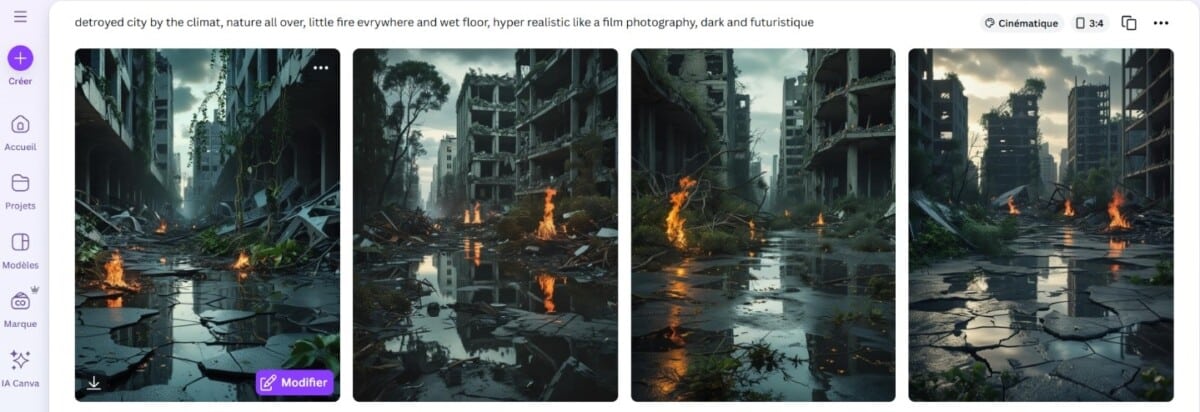 Génération image Canva - prompt anglais