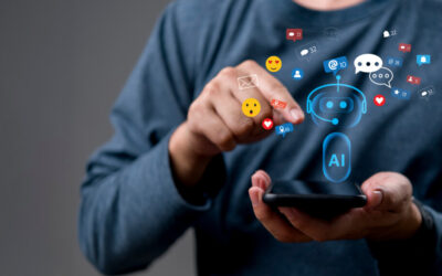 Visuel article IA et réseaux sociaux