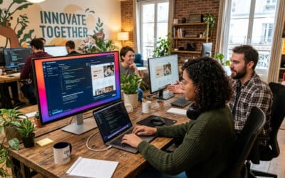 Ilustración para el artículo Desarrollar un sitio web con IA: codifica rápido, codifica mejor.