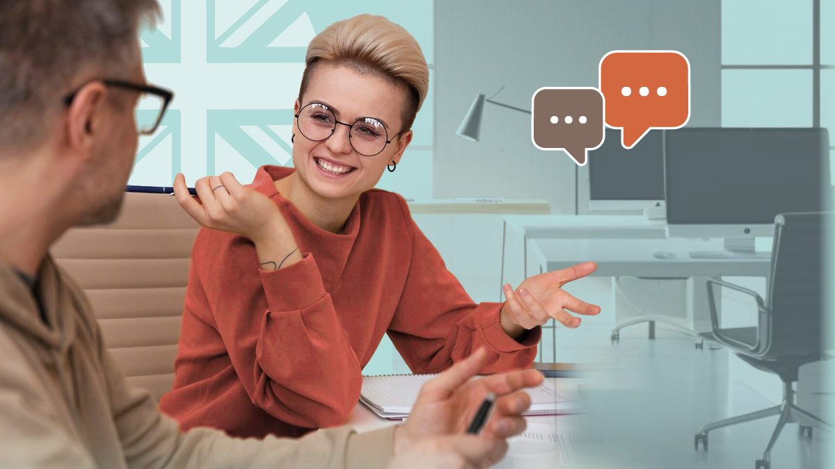 Ilustración de la ficha práctica sobre cómo hablar en reuniones en inglés, para principiantes