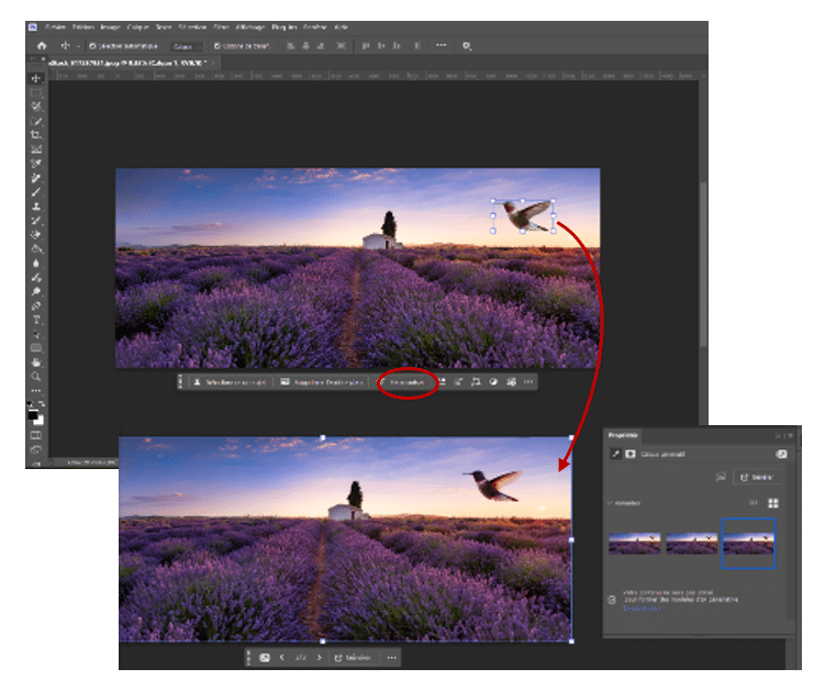 Photoshop : bouton Harmoniser (adaptation automatique du sujet à son environnement)