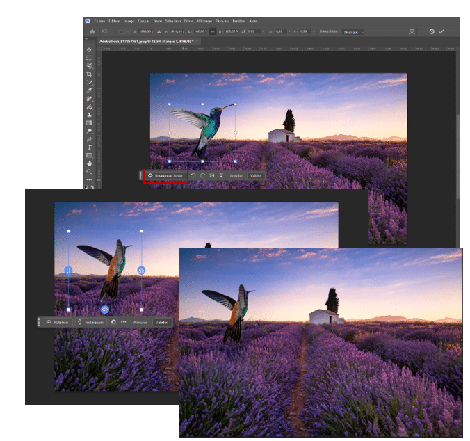 Photoshop : outil « Rotation de l’objet »